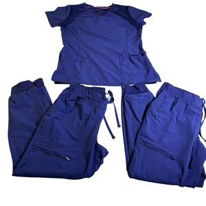 HeartSoul Scrubs Navy Set Harmony Top S + 2 Rave‎ Jogger Pants